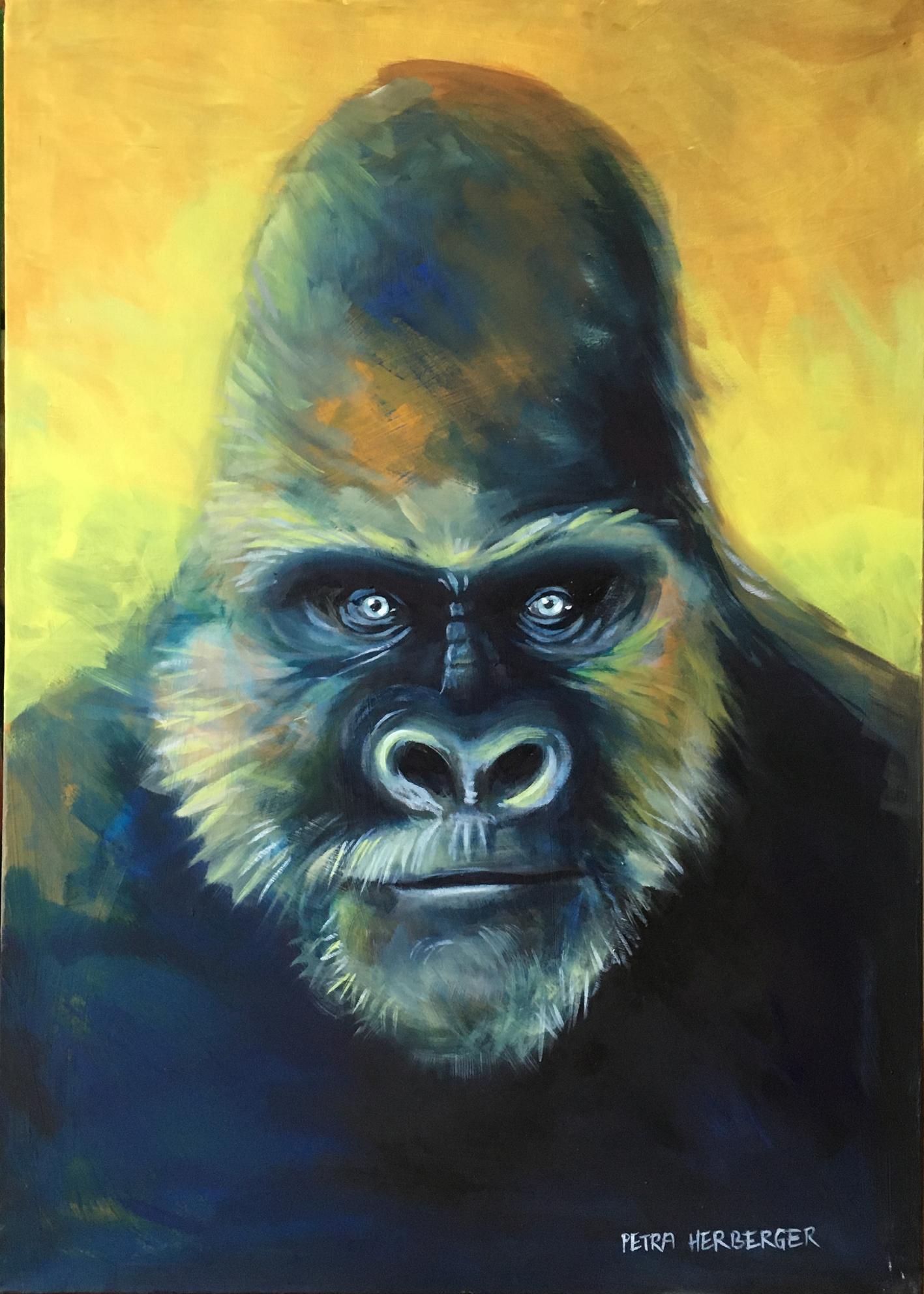 Ölgemälde eines Gorillas
