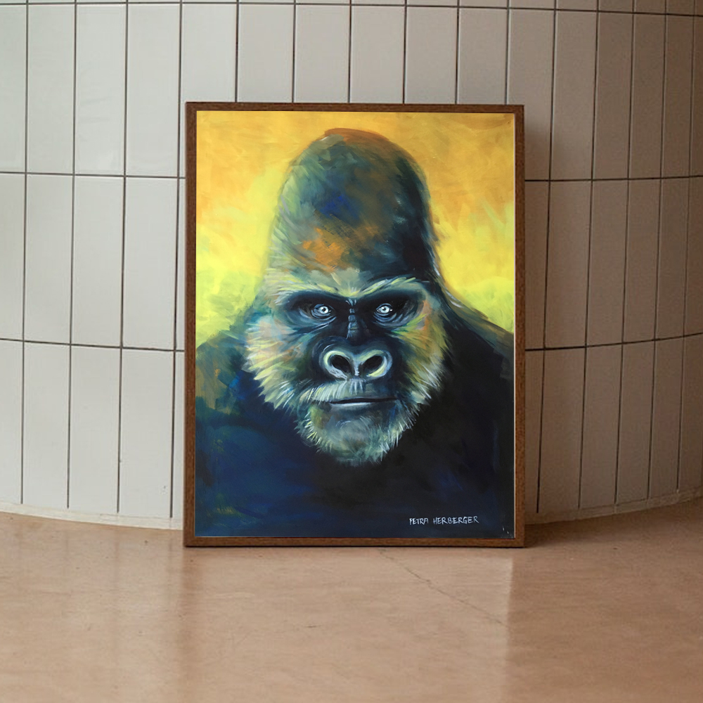 Ölgemälde eines Gorilla