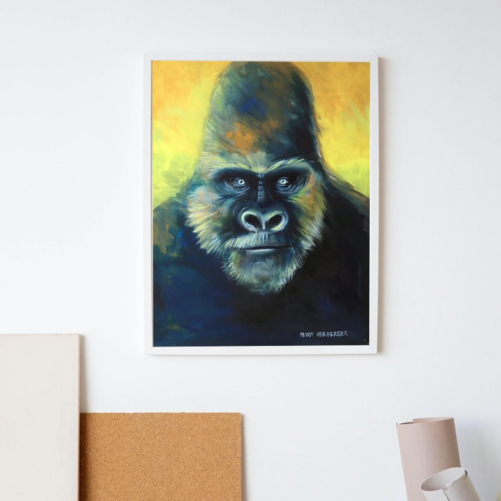 Ölgemälde eines Gorilla