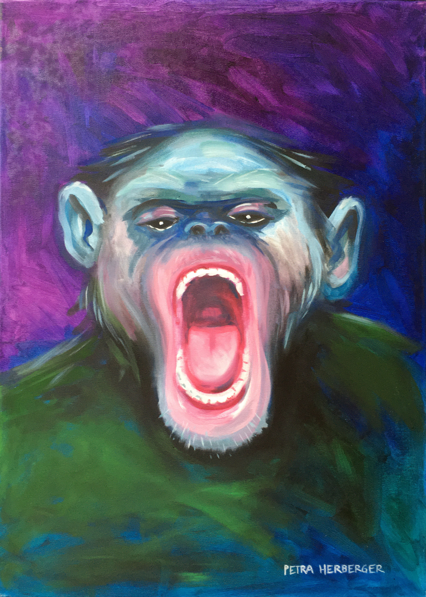 Ölgemälde eines Bonobo