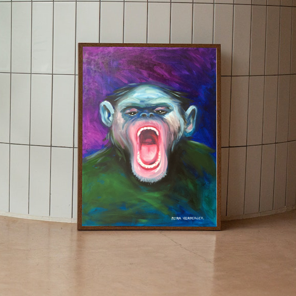 Ölgemälde eines Bonobo