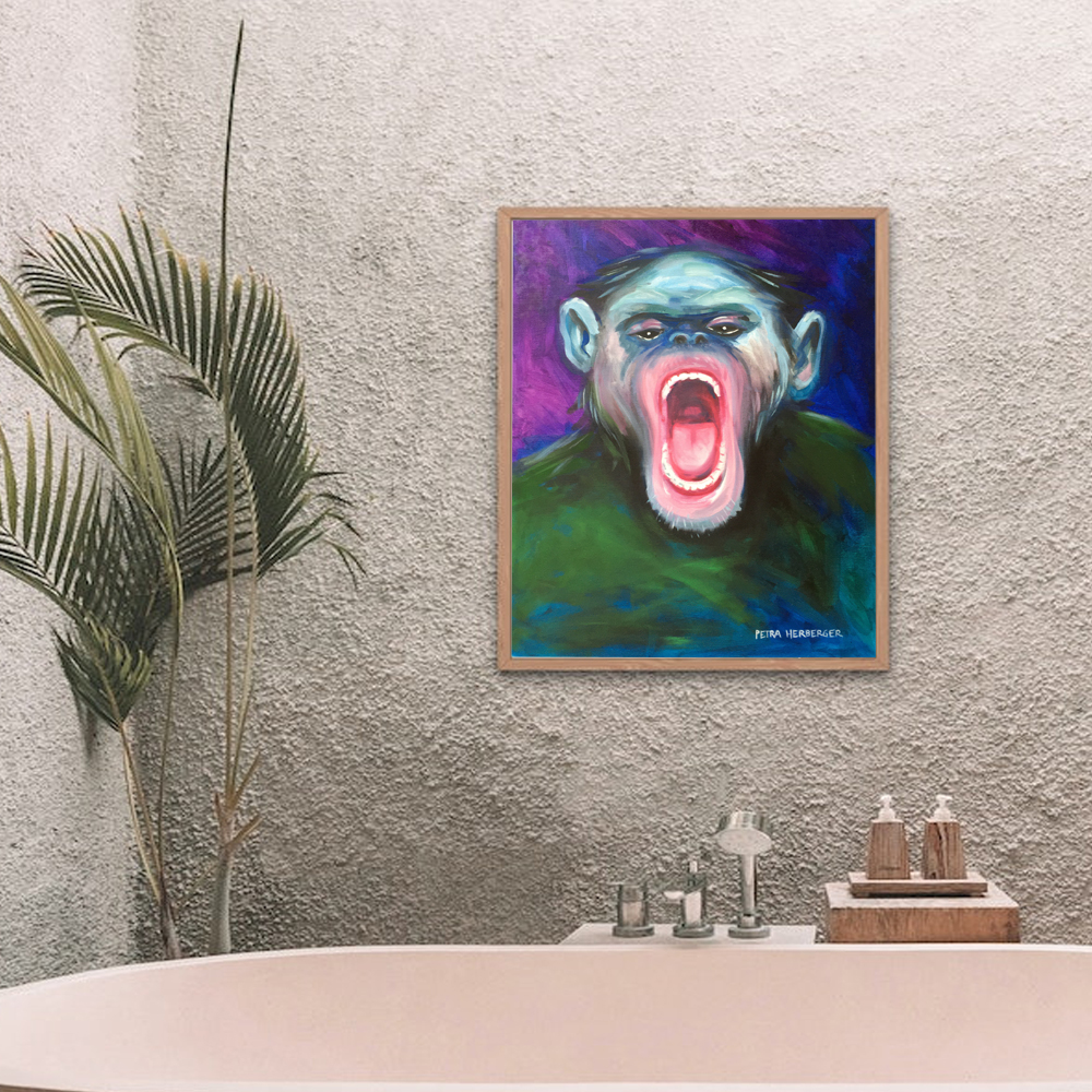 Ölgemälde eines Bonobo