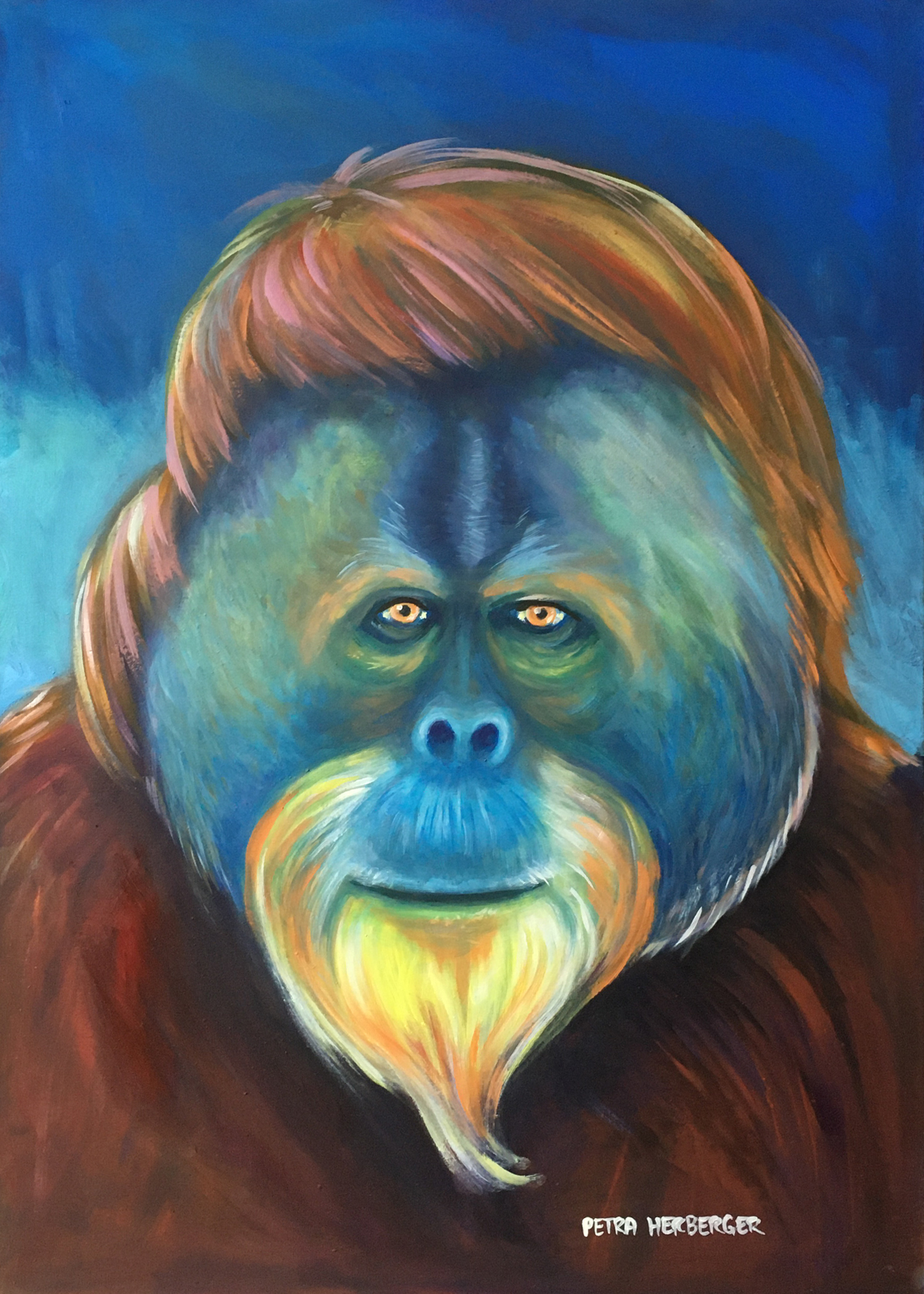 Ölgemälde eines Orang Utan